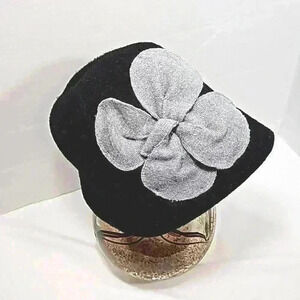 August To Women's bucket hat colors  black grey flower wool blend casual
